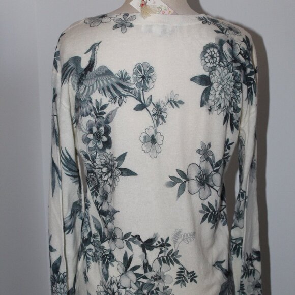 NWT Johnny Was Biya JWLA Anahi Printed Cashmere Knit Sweater Pullover Top M $349 - Picture 5 of 5